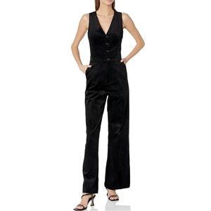 PAIGE womens Denia Jumpsuit Sleeveless Full Length Wide Leg in Black size 2